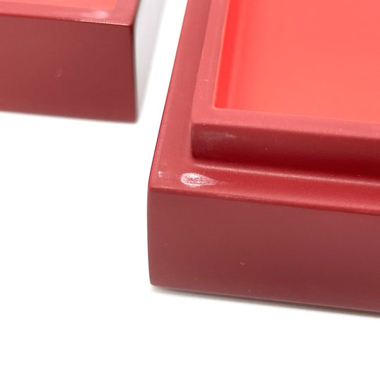 HERMES Accessory case lacquer Bordeaux H logo H Dot BOX lacquer finish Women Used Authentic