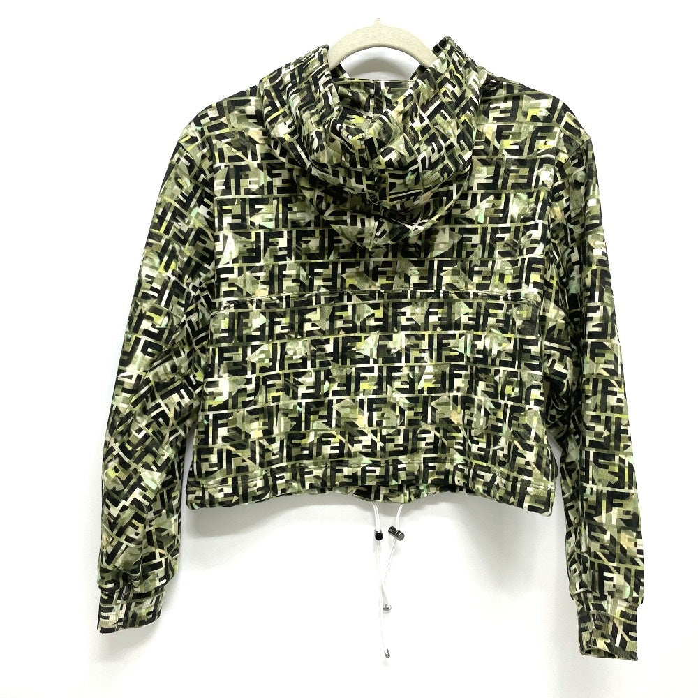 FENDI Hoodie FS7035 cotton green FF Zucca pullover Women XXS Used Authentic
