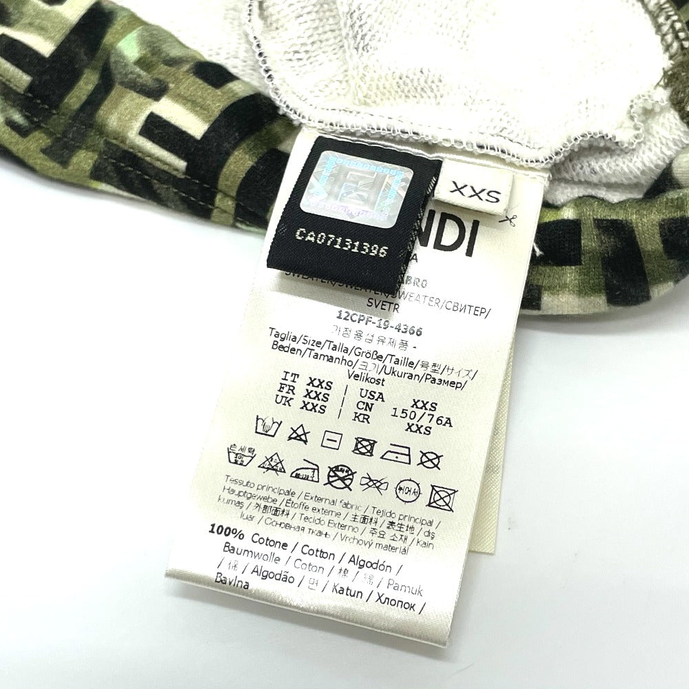 FENDI Hoodie FS7035 cotton green FF Zucca pullover Women XXS Used Authentic