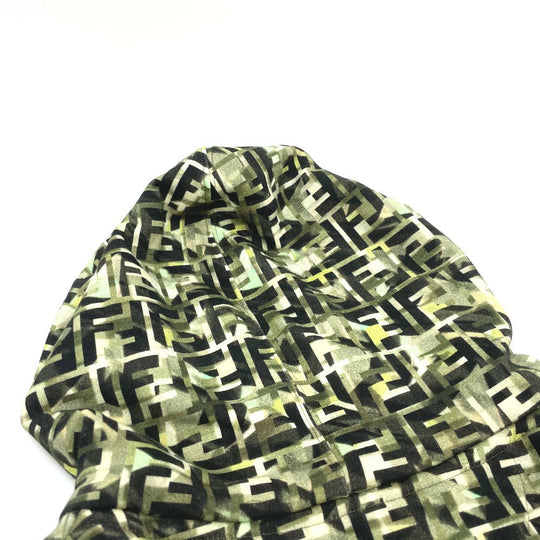 FENDI Hoodie FS7035 cotton green FF Zucca pullover Women XXS Used Authentic