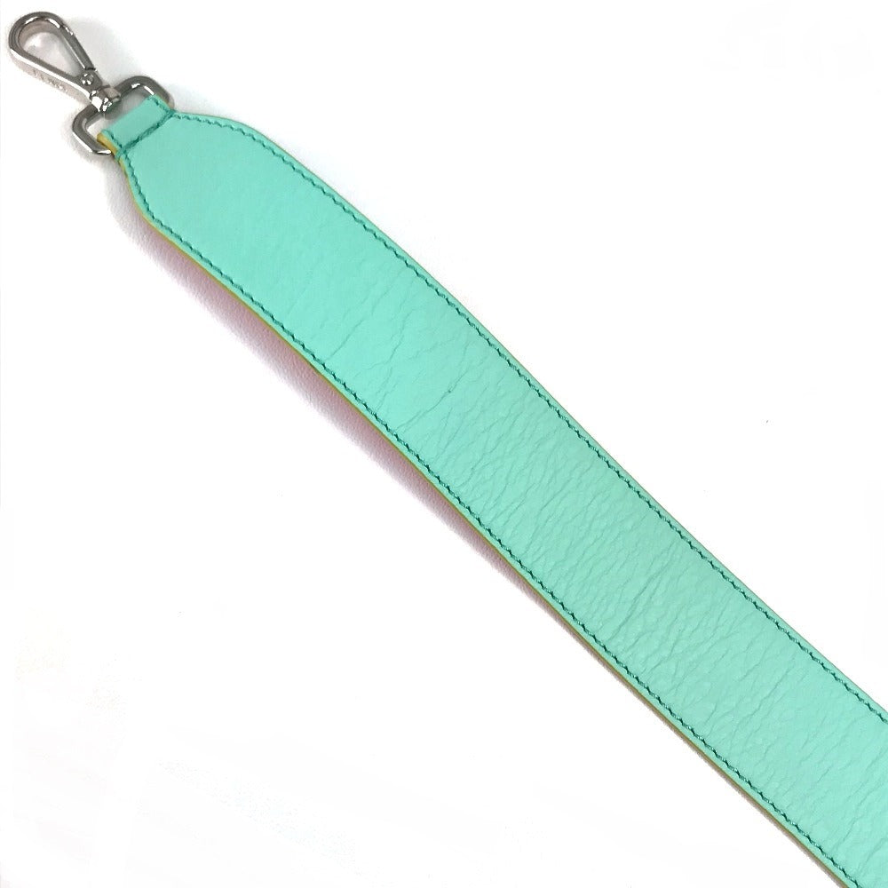 FENDI Shoulder strap leather Light blue x orange x yellow By color Strap you Women Used Authentic