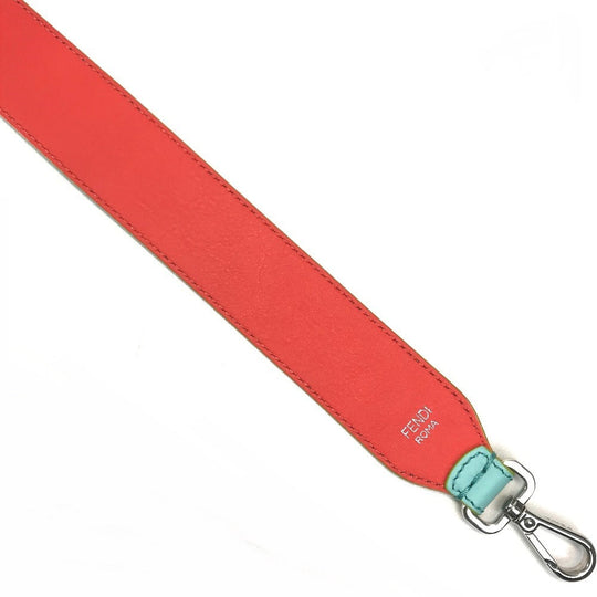 FENDI Shoulder strap leather Light blue x orange x yellow By color Strap you Women Used Authentic
