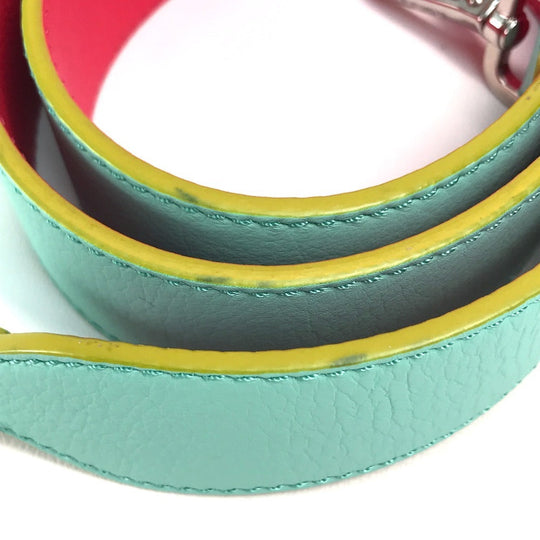 FENDI Shoulder strap leather Light blue x orange x yellow By color Strap you Women Used Authentic