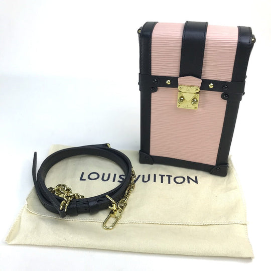 LOUIS VUITTON Shoulder Bag M67872 Epi Leather pink Epi Vertical Pochette Trunk Women Used Authentic