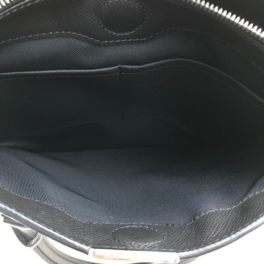LOUIS VUITTON Handbag M33433 Taiga Leather Black x Silver Metal Taiga Anton Tote