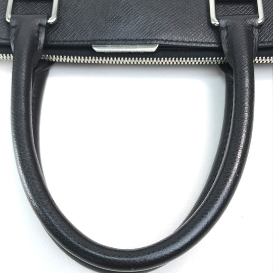 LOUIS VUITTON Handbag M33433 Taiga Leather Black x Silver Metal Taiga Anton Tote