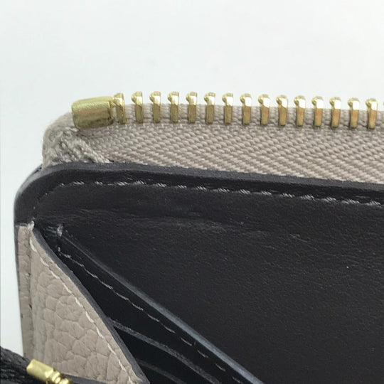 LOUIS VUITTON Long Wallet Purse M63104 Taurillon Clemence Leather Beige x Gold Metal Monogram flower Portefeuille Comet Women Used Authentic
