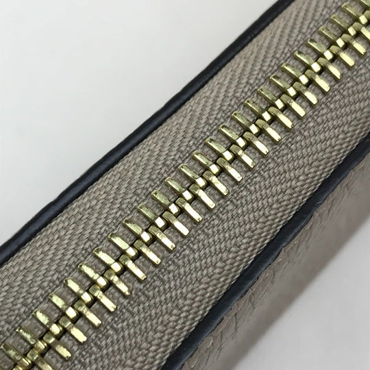 LOUIS VUITTON Long Wallet Purse M63104 Taurillon Clemence Leather Beige x Gold Metal Monogram flower Portefeuille Comet Women Used Authentic