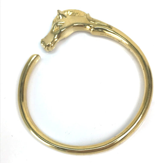 HERMES Bangle Gold Plated gold Accessories Shuval horse horse Women Used Authentic