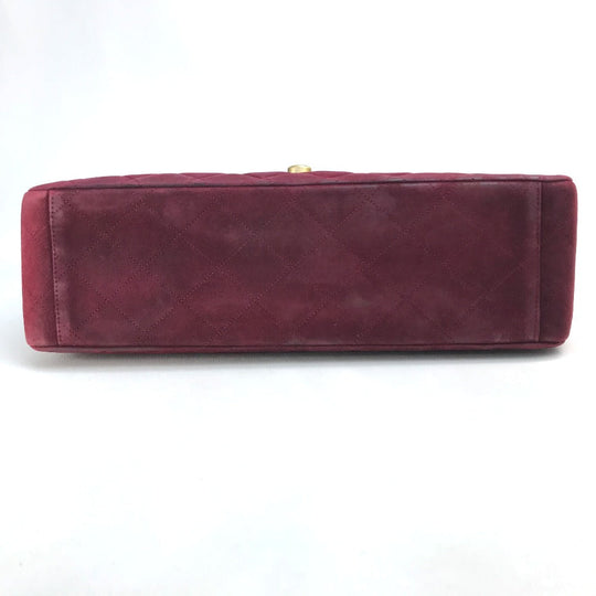 CHANEL Shoulder Bag suede Bordeaux CC COCO Mark Decama Trasse 34 Women Used Authentic