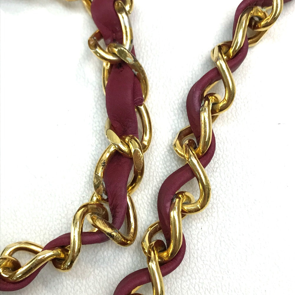 CHANEL Shoulder Bag suede Bordeaux CC COCO Mark Decama Trasse 34 Women Used Authentic