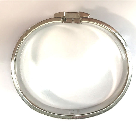 HERMES Bangle metal Blue / Silver Click crack PM Women Used Authentic