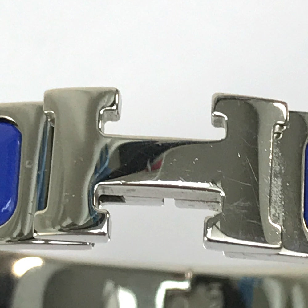 HERMES Bangle metal Blue / Silver Click crack PM Women Used Authentic