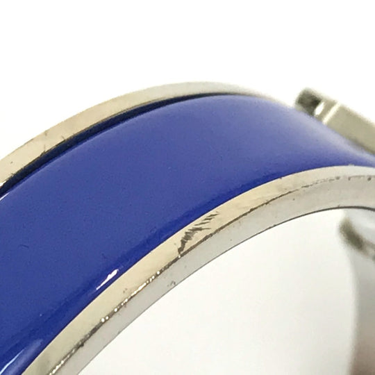 HERMES Bangle metal Blue / Silver Click crack PM Women Used Authentic