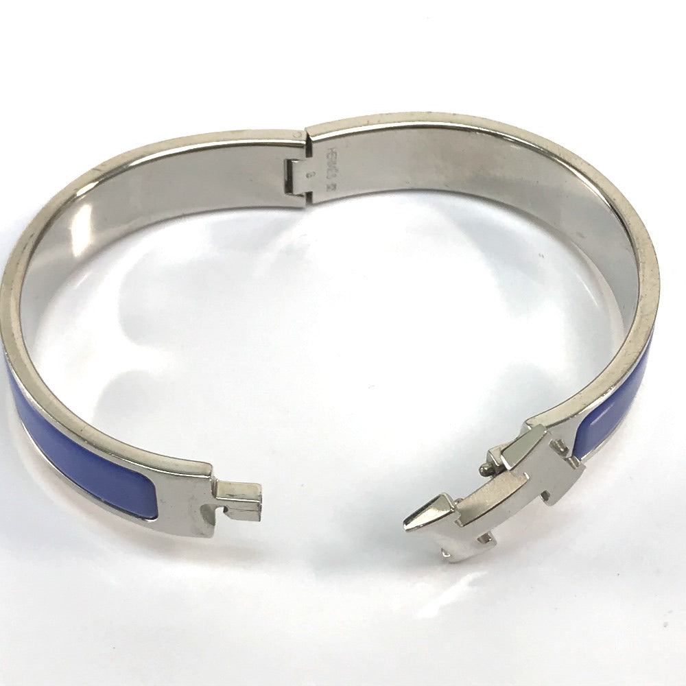 HERMES Bangle metal Blue / Silver Click crack PM Women Used Authentic