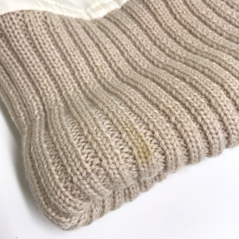 CHANEL Knit hat polyester Ivory / beige CC COCO Mark Sports line logo Women S Used Authentic
