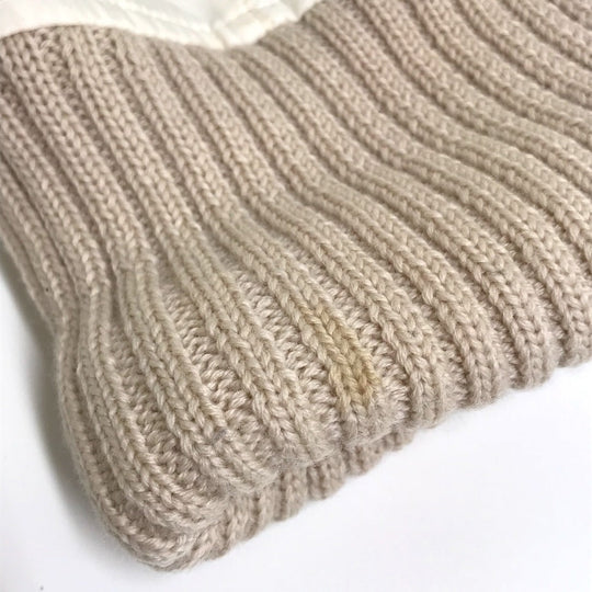 CHANEL Knit hat polyester Ivory / beige CC COCO Mark Sports line logo Women S Used Authentic