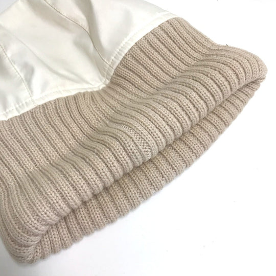 CHANEL Knit hat polyester Ivory / beige CC COCO Mark Sports line logo Women S Used Authentic