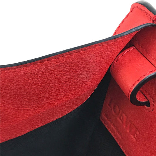 LOEWE Handbag 387.30.N60 leather Red Hammock small logo Women Used Authentic
