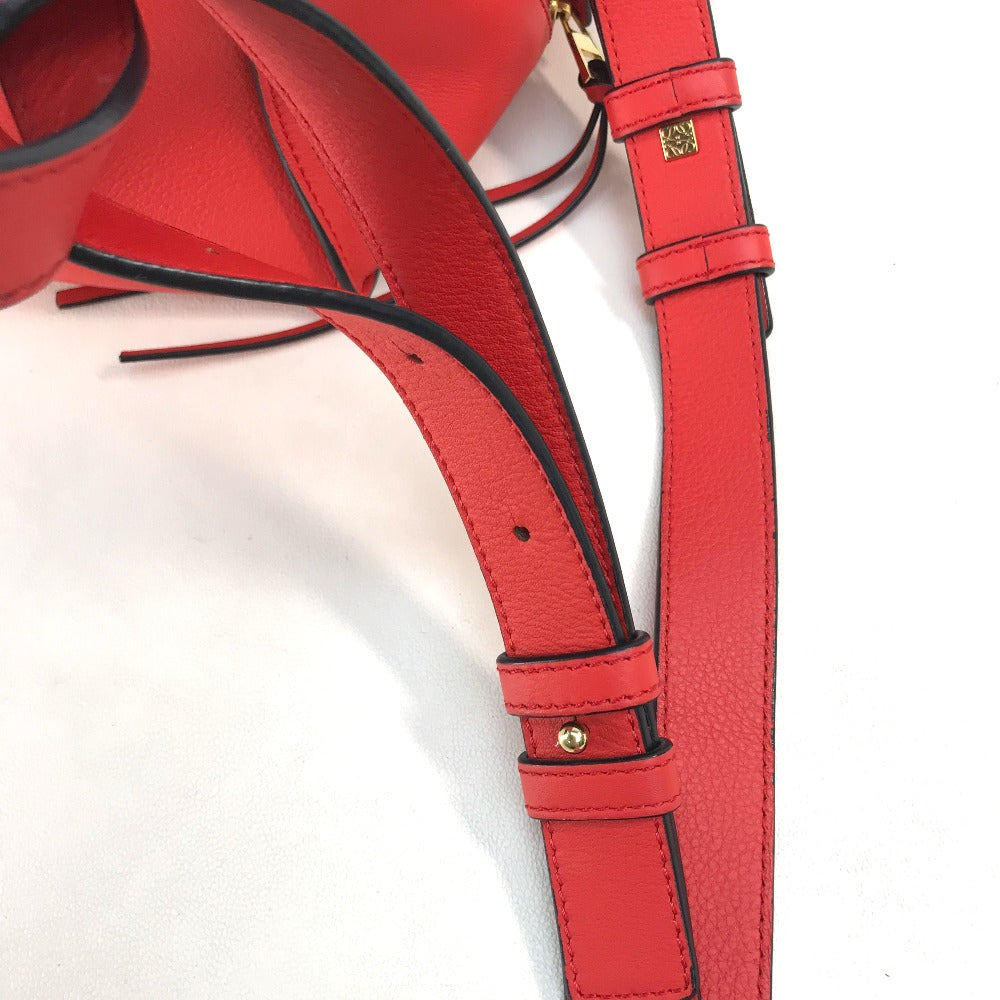 LOEWE Handbag 387.30.N60 leather Red Hammock small logo Women Used Authentic
