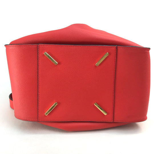 LOEWE Handbag 387.30.N60 leather Red Hammock small logo Women Used Authentic