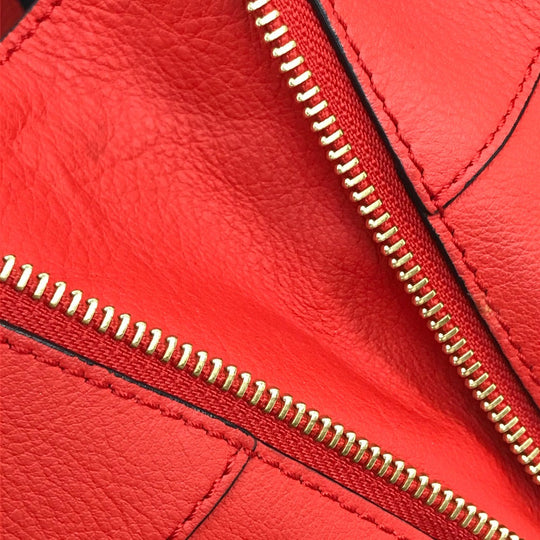 LOEWE Handbag 387.30.N60 leather Red Hammock small logo Women Used Authentic