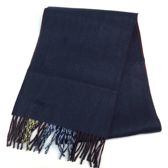 HERMES Scarf cashmere Multicolor / navy Alternate stripe unisex(Unisex) Used Authentic