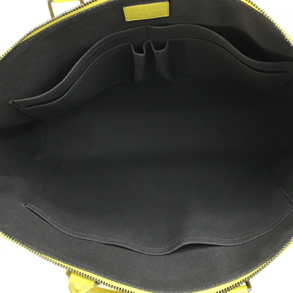 LOUIS VUITTON Business bag N41391 Damier Anfini Leather yellow Damier Anfini Porte Documan Jules mens Used Authentic