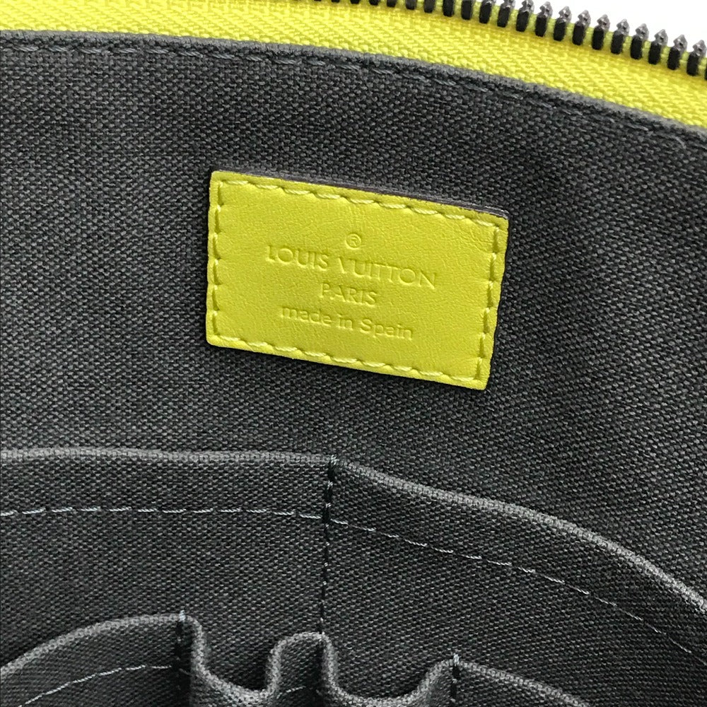 LOUIS VUITTON Business bag N41391 Damier Anfini Leather yellow Damier Anfini Porte Documan Jules mens Used Authentic