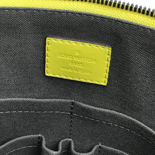 LOUIS VUITTON Business bag N41391 Damier Anfini Leather yellow Damier Anfini Porte Documan Jules mens Used Authentic