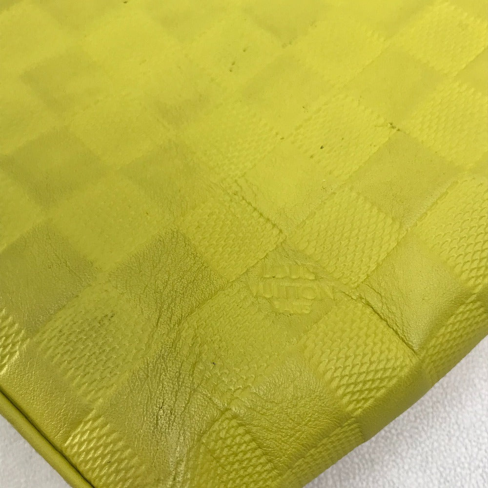 LOUIS VUITTON Business bag N41391 Damier Anfini Leather yellow Damier Anfini Porte Documan Jules mens Used Authentic