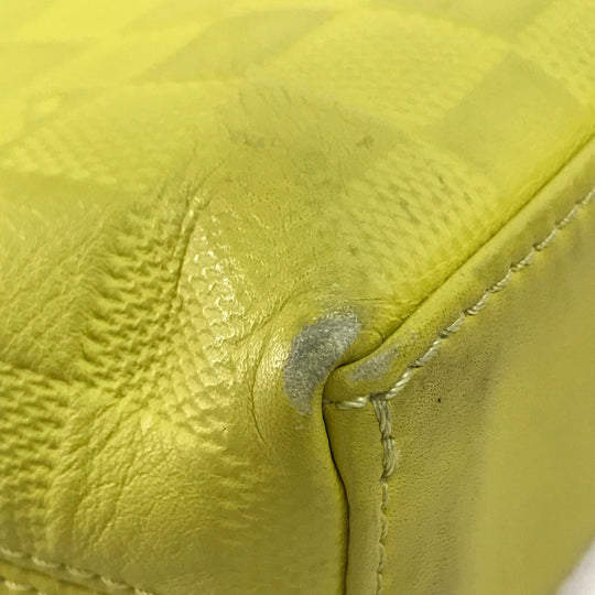 LOUIS VUITTON Business bag N41391 Damier Anfini Leather yellow Damier Anfini Porte Documan Jules mens Used Authentic