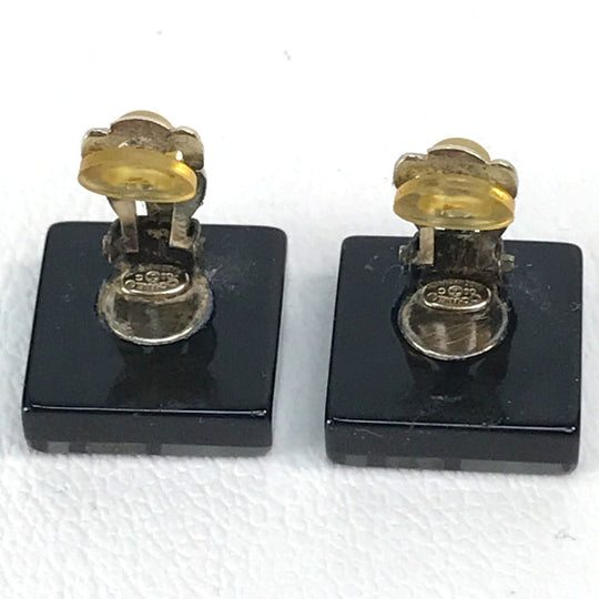 CHANEL Earring plastic Light blue CC COCO Mark Square Coco