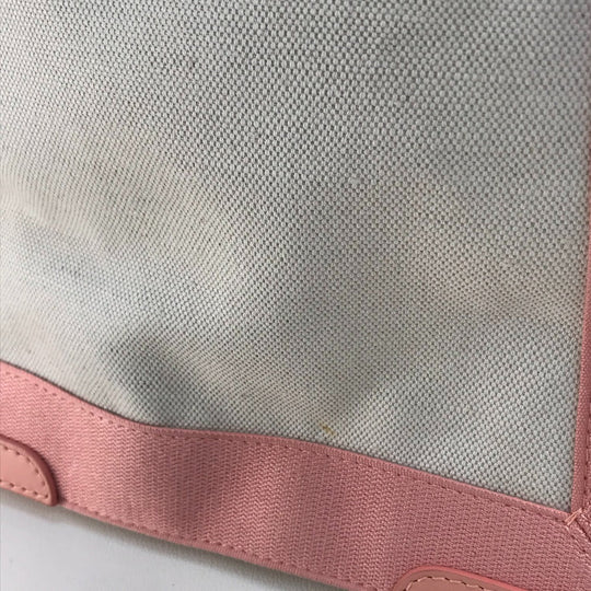 BALENCIAGA Tote Bag 339933 Canvas leather Natural / light pink Navy kabas S Women Used Authentic