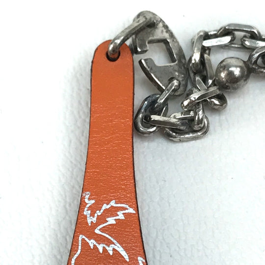 HERMES charm Box scarf Orange Hawaii Limited World Festival 2006 unisex(Unisex) Used Authentic