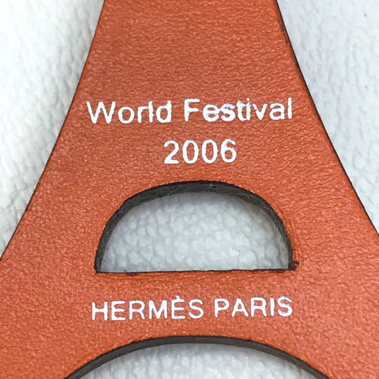 HERMES charm Box scarf Orange Hawaii Limited World Festival 2006 unisex(Unisex) Used Authentic