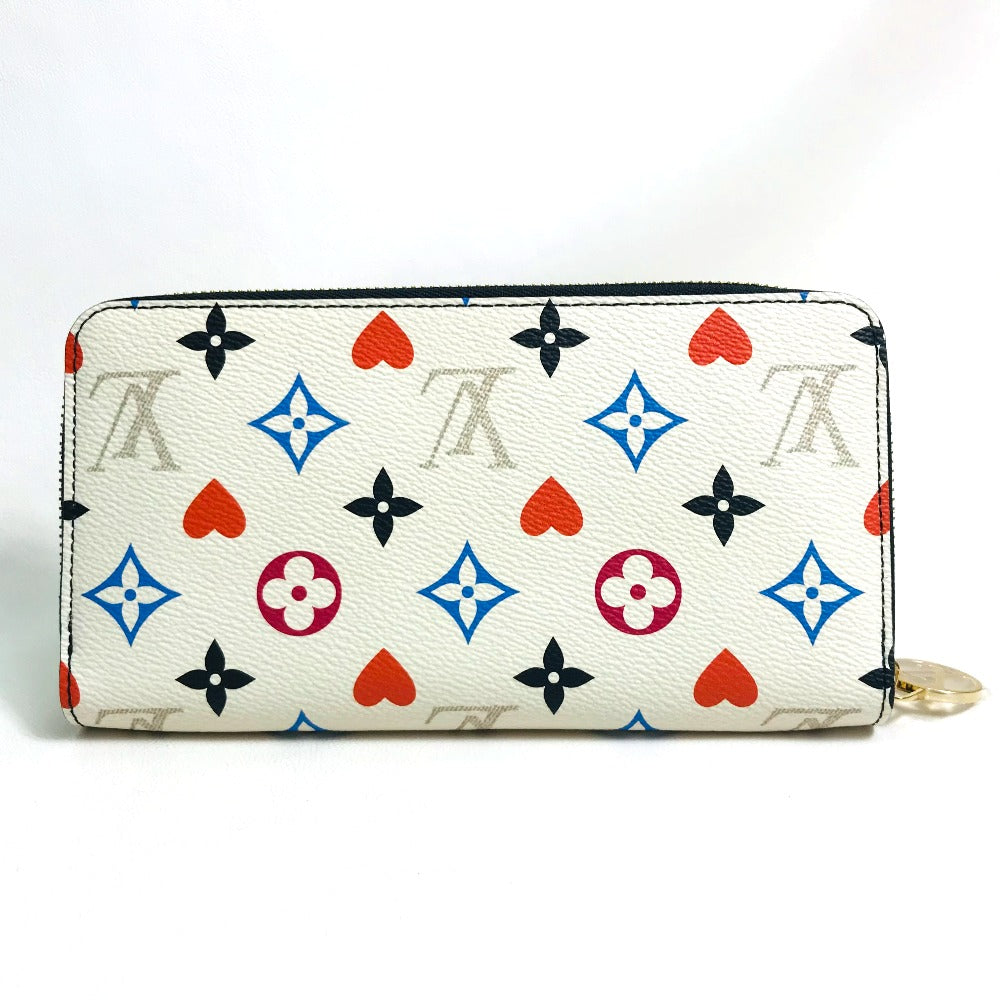 LOUIS VUITTON Long Wallet Purse M57491 Monogram multicolor canvas White / multicolor heart monogram multicolor Zippy wallet Women Used Authentic