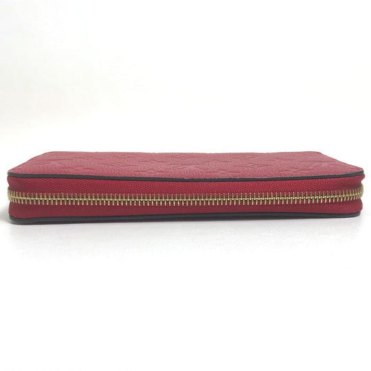 LOUIS VUITTON Long Wallet Purse M68571 Monogram Ann Platt Leather Red Monogram Ann Platt Zippy wallet Women Used Authentic