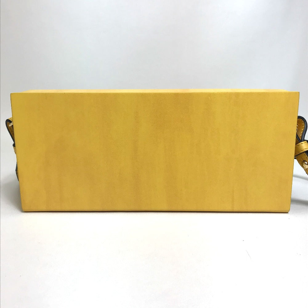 FENDI Shoulder Bag 7VA520 leather Yellow / black logo mens Used Authentic
