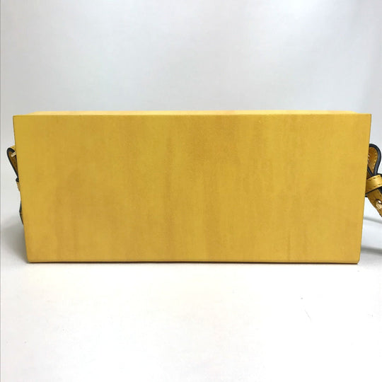 FENDI Shoulder Bag 7VA520 leather Yellow / black logo mens Used Authentic