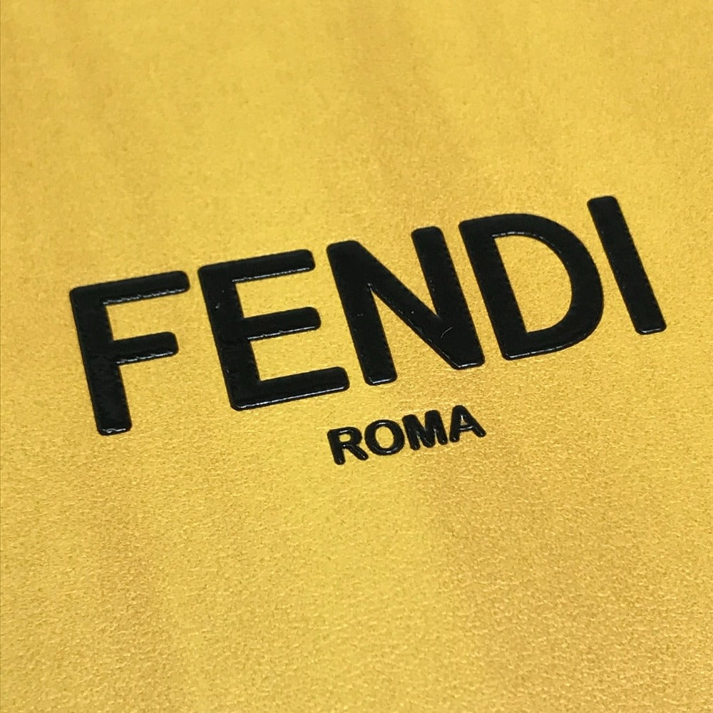 FENDI Shoulder Bag 7VA520 leather Yellow / black logo mens Used Authentic