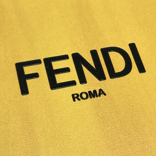 FENDI Shoulder Bag 7VA520 leather Yellow / black logo mens Used Authentic