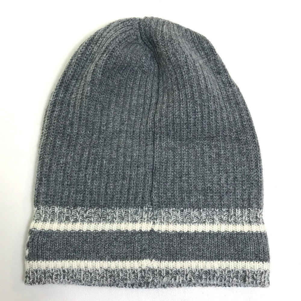 Christian Dior Knit hat Wool / cashmere gray logo D-White Women Used Authentic