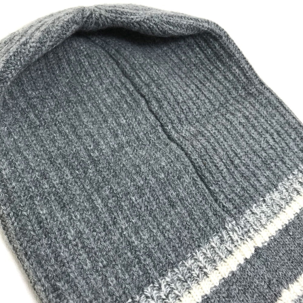 Christian Dior Knit hat Wool / cashmere gray logo D-White Women Used Authentic