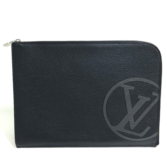 LOUIS VUITTON Clutch bag M67756 Taurillon Clemence Leather black LV Circle bag mens Used Authentic