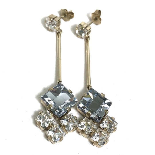 Dior Pierce metal Light blue / white logo bijou Women Used Authentic