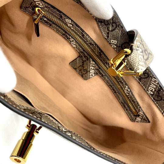 GUCCI Handbag 636706 GG Supreme Canvas beige Balenciaga BALENCIAGA collaboration The Hacker Project Women Used Authentic