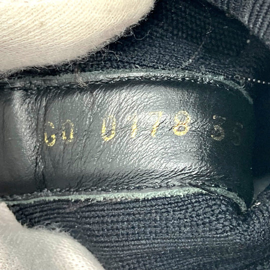 LOUIS VUITTON sneakers Monogram canvas, rubber, stretch textile black Black heart line Logo applique embroidery Women 35 Used Authentic