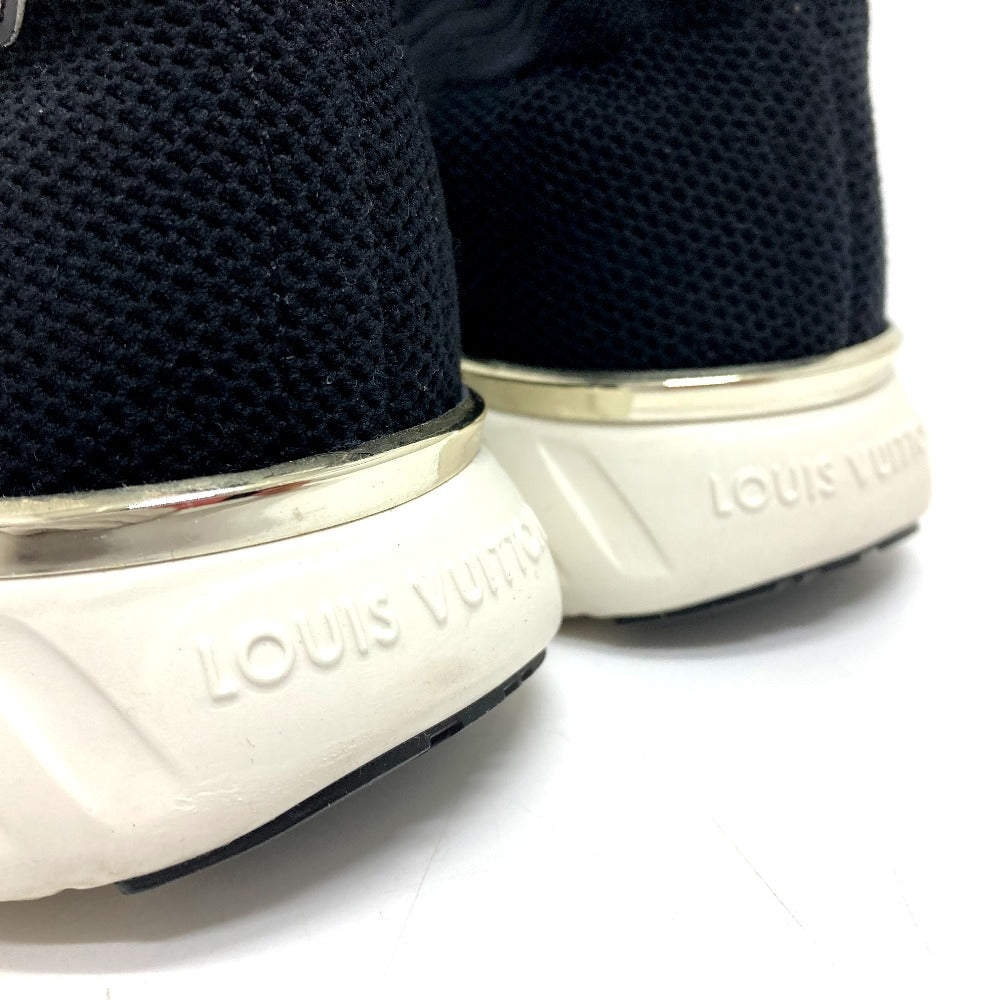 LOUIS VUITTON sneakers Monogram canvas, rubber, stretch textile black Black heart line Logo applique embroidery Women 35 Used Authentic