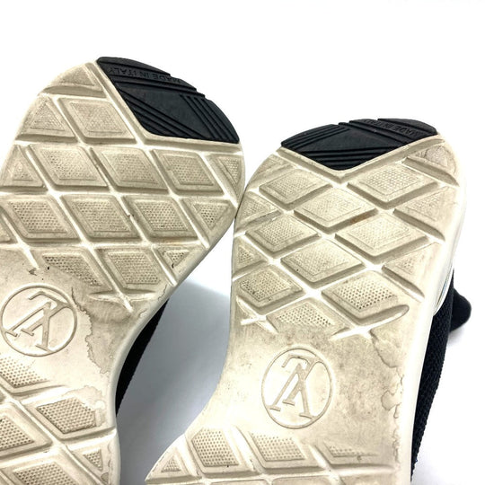 LOUIS VUITTON sneakers Monogram canvas, rubber, stretch textile black Black heart line Logo applique embroidery Women 35 Used Authentic